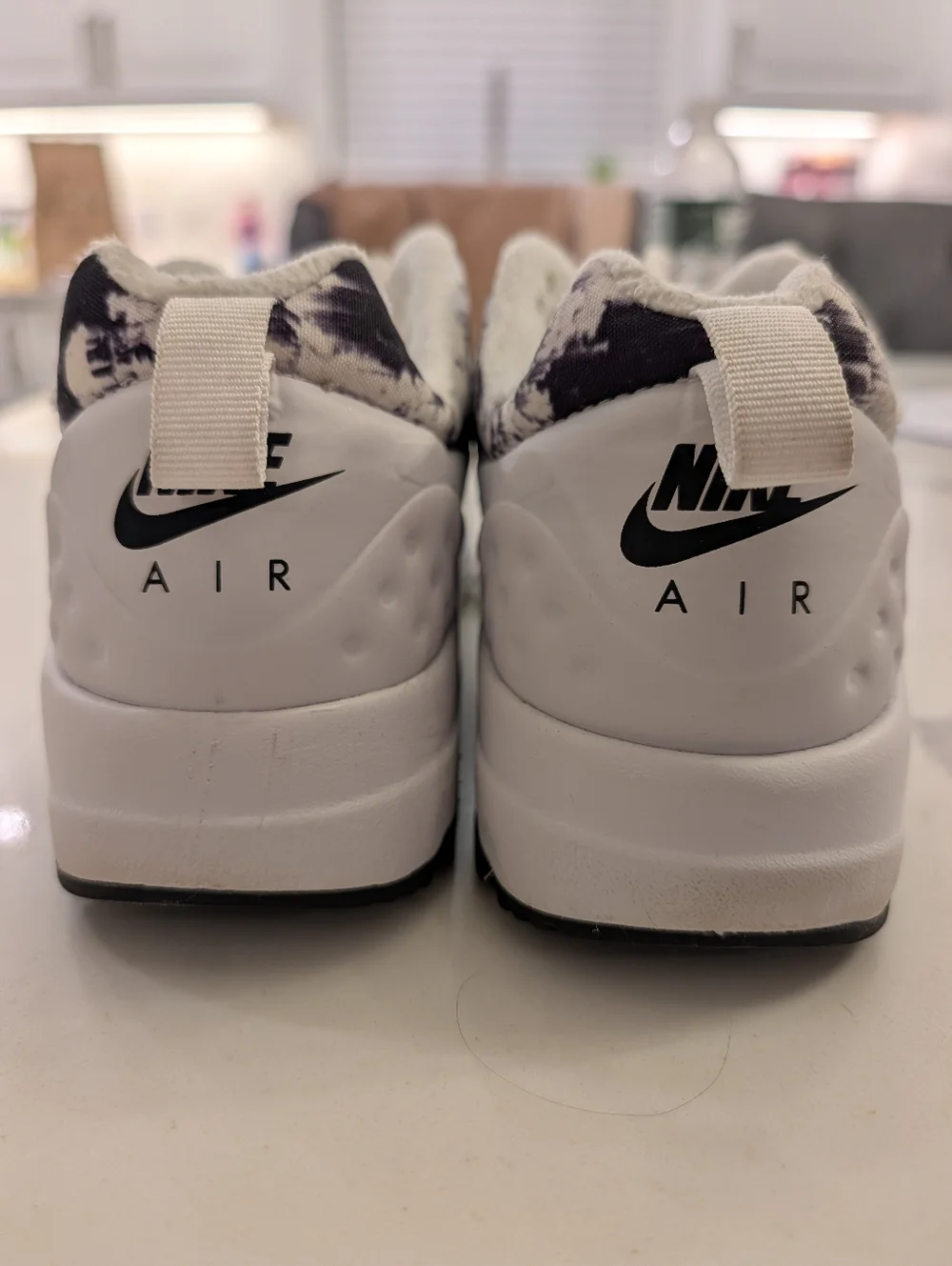 Nike Air White and Black Printed Sneakers Size 8